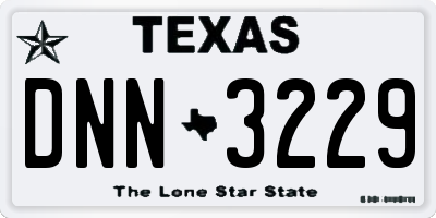 TX license plate DNN3229