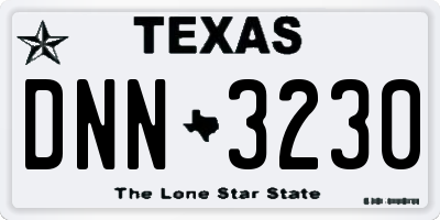 TX license plate DNN3230