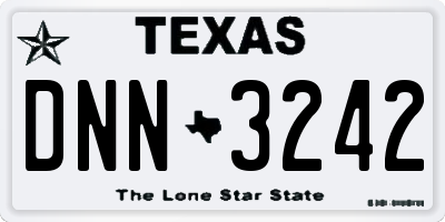 TX license plate DNN3242