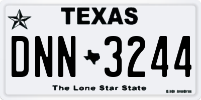 TX license plate DNN3244