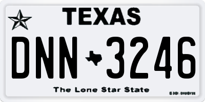 TX license plate DNN3246