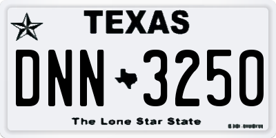 TX license plate DNN3250