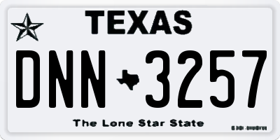 TX license plate DNN3257