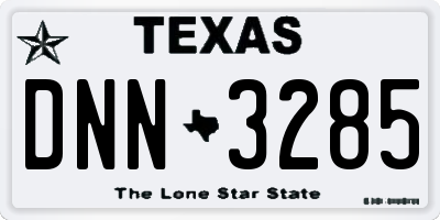 TX license plate DNN3285