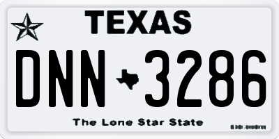 TX license plate DNN3286