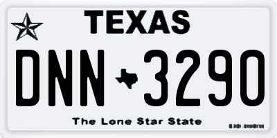 TX license plate DNN3290