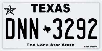 TX license plate DNN3292