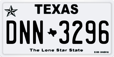 TX license plate DNN3296