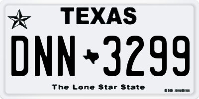 TX license plate DNN3299