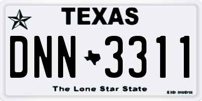 TX license plate DNN3311