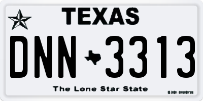 TX license plate DNN3313