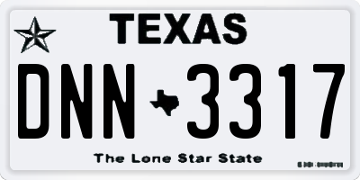 TX license plate DNN3317