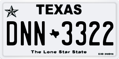 TX license plate DNN3322
