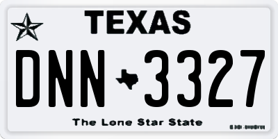TX license plate DNN3327