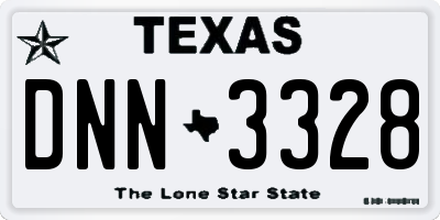 TX license plate DNN3328