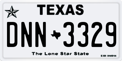 TX license plate DNN3329