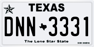 TX license plate DNN3331