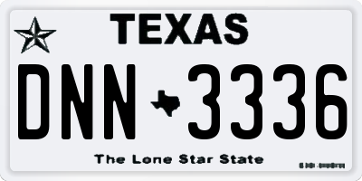 TX license plate DNN3336