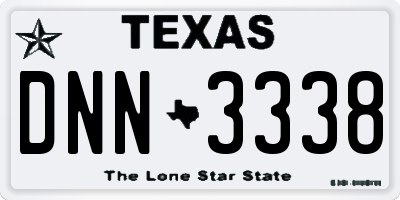 TX license plate DNN3338