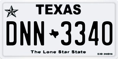 TX license plate DNN3340