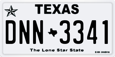 TX license plate DNN3341