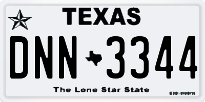 TX license plate DNN3344