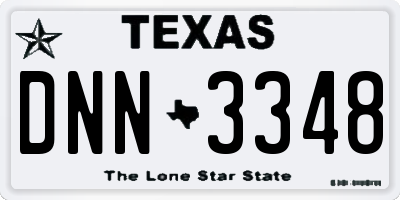 TX license plate DNN3348