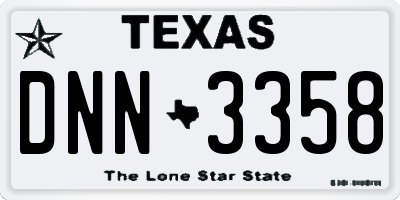 TX license plate DNN3358