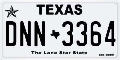 TX license plate DNN3364