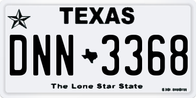 TX license plate DNN3368