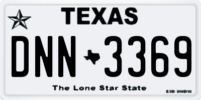 TX license plate DNN3369