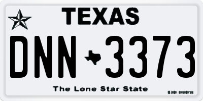 TX license plate DNN3373