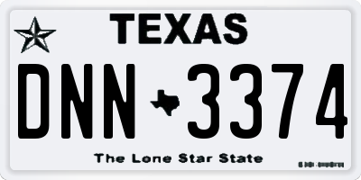 TX license plate DNN3374