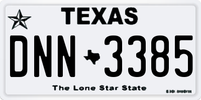 TX license plate DNN3385