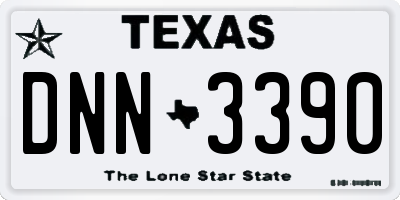 TX license plate DNN3390