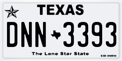 TX license plate DNN3393