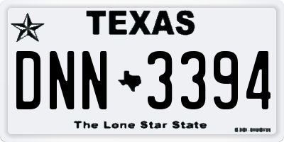TX license plate DNN3394