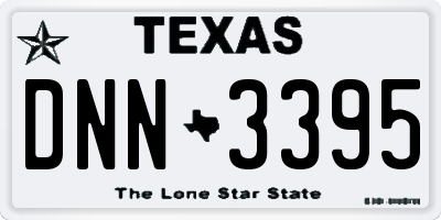 TX license plate DNN3395