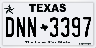 TX license plate DNN3397