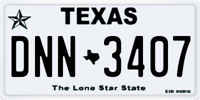 TX license plate DNN3407