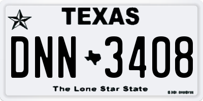 TX license plate DNN3408