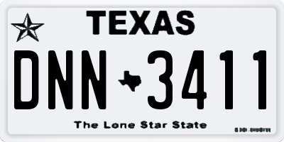 TX license plate DNN3411