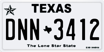 TX license plate DNN3412