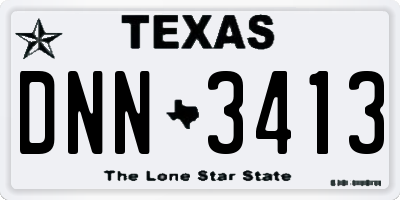 TX license plate DNN3413