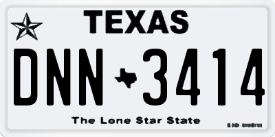 TX license plate DNN3414