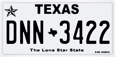 TX license plate DNN3422