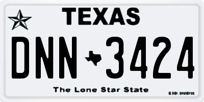 TX license plate DNN3424