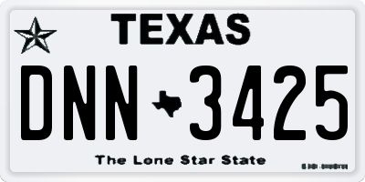 TX license plate DNN3425