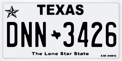 TX license plate DNN3426
