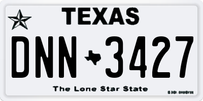 TX license plate DNN3427